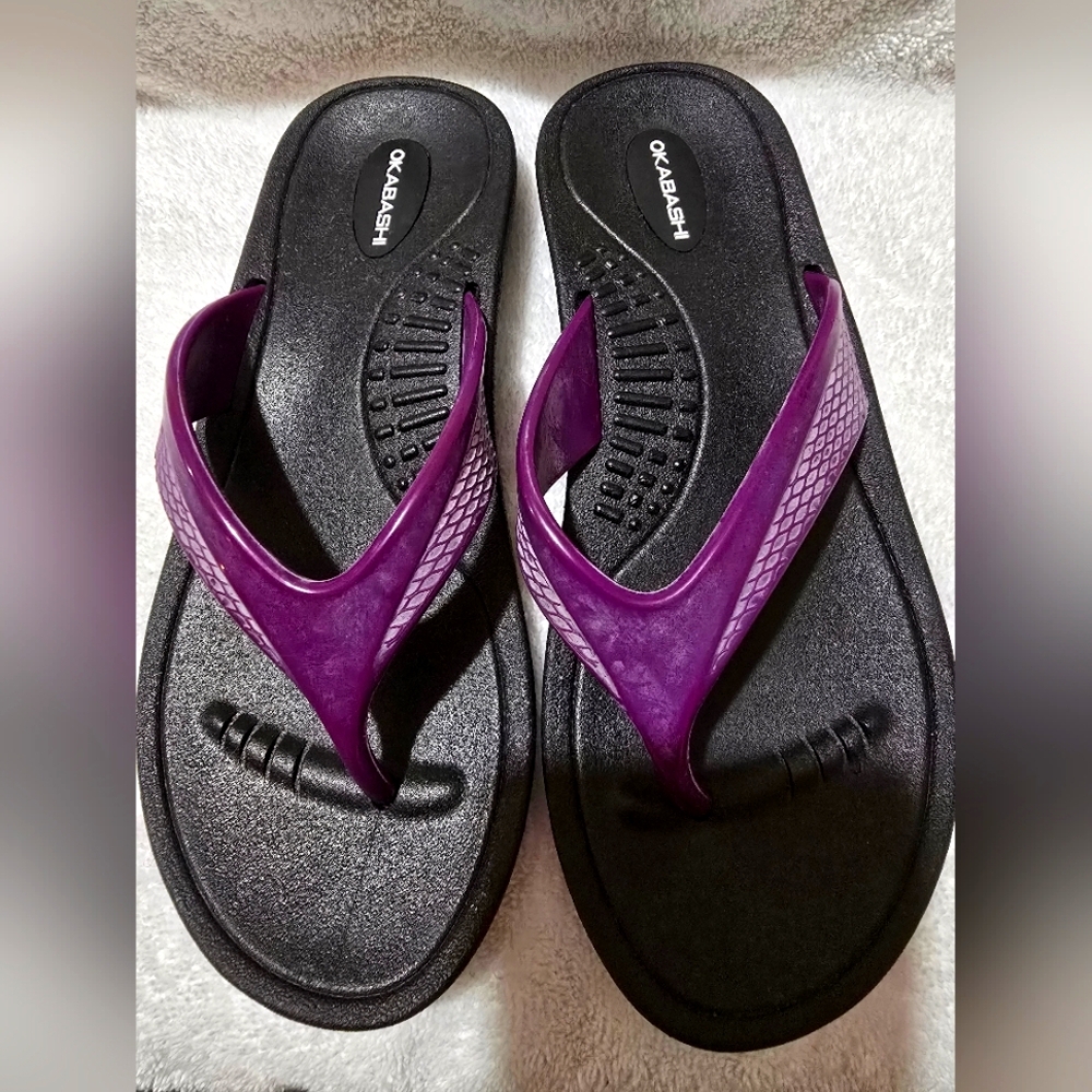 Okabashi Women's Sandals in Purple and Black